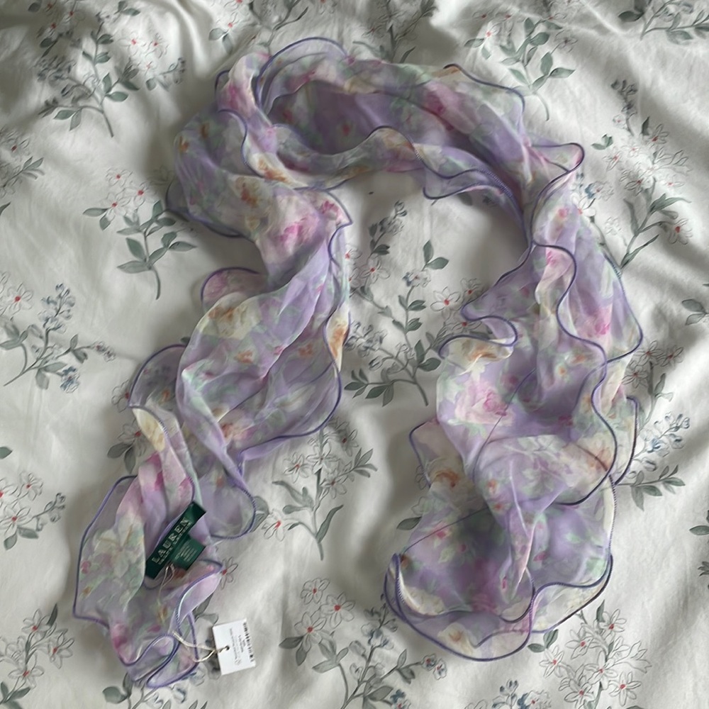 NWT 100% Silk Floral Scarf